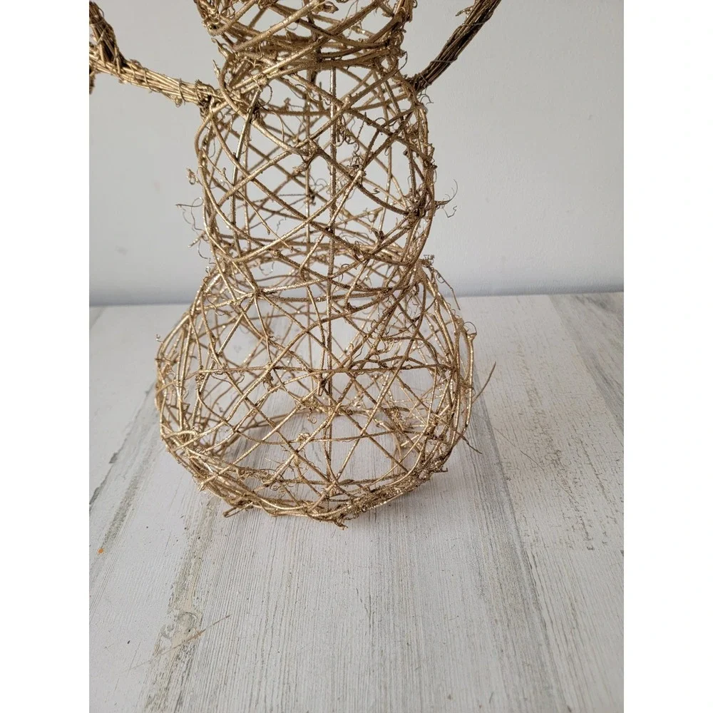 Golden‎ glitter snowman unique Xmas tabletop home decor figure